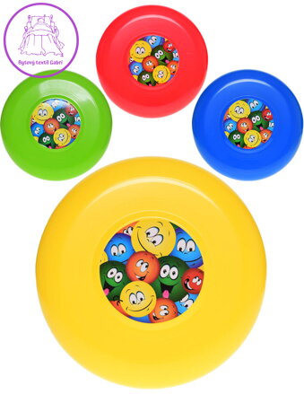 Házecí disk smajlík frisbee plastový talíř s obrázkem 4 barvy