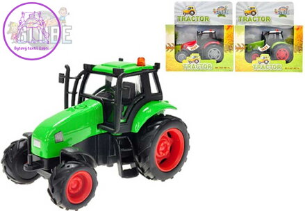 KIDS GLOBE Traktor kovový 12 cm světlo zvuk na setrvačník 3 barvy