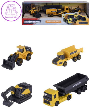 MAJORETTE Auto Volvo stavební kovové volný chod set 4ks