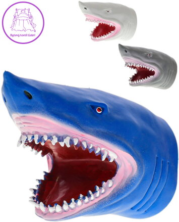 Žralok otevřená tlama 14cm maňásek plastový na ruku 3 barvy