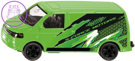 SIKU Auto Volkswagen Transporter T5 zelený s potiskem kovový model 1585