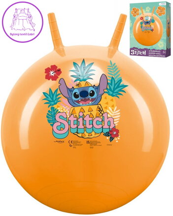 JOHN Míč skákací Stitch 50cm oranžové dětské hopsadlo s držadly