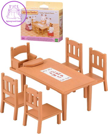 Sylvanian Families jídelní stůl + 5 židliček nábytek doplněk k herním sadám