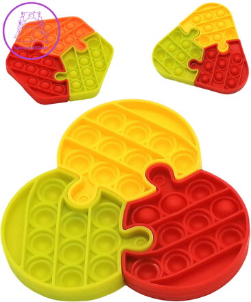 Hra Pop It puzzle antistresové 3 dílky skládačka Bubble Pops 3 druhy