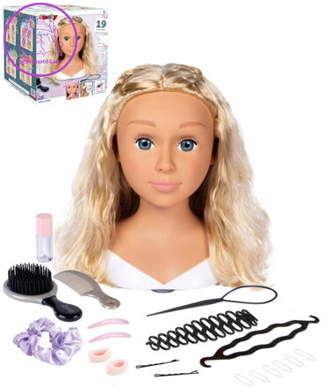 SMOBY Česací hlava My Beauty blondýnka kadeřnický set s doplňky