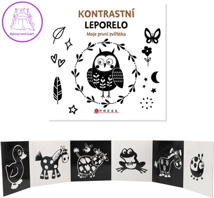 Knížka baby kontrastní leporelo zvířátka pro miminko Knížka baby kontrastní leporelo zvířátka pro miminko