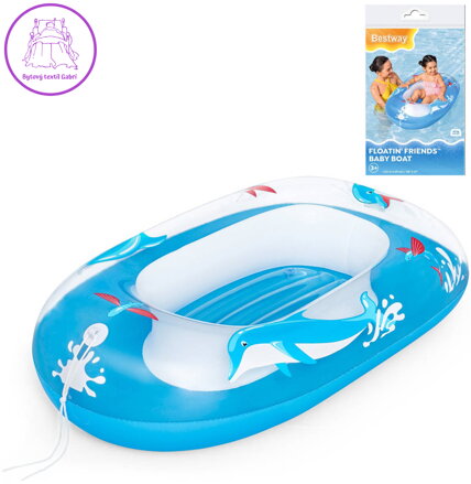 BESTWAY Člun dětský nafukovací 102x69cm zvířátka s průzorem do vody 2 barvy BESTWAY Člun dětský nafukovací 102x69cm zvířátka s průzorem do vody 2 barvy
