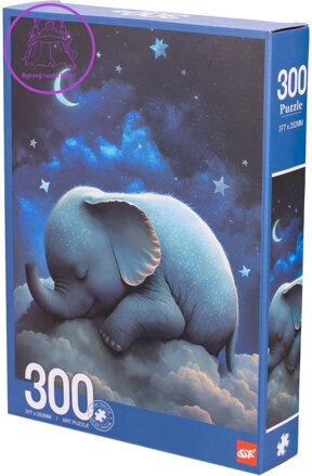 Puzzle spící slůně 25x38cm 300 dílků skládačka v krabici