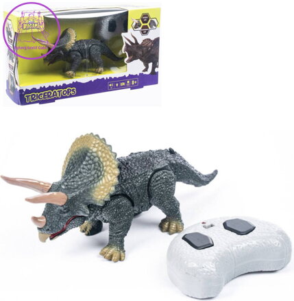 MAC TOYS RC MANAGA Triceratops dinosaurus na vysílačku na baterie Světlo