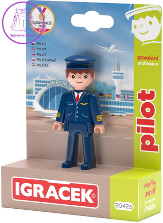 EFKO IGRÁČEK Pilot povolání set figurka kloubová s doplňky