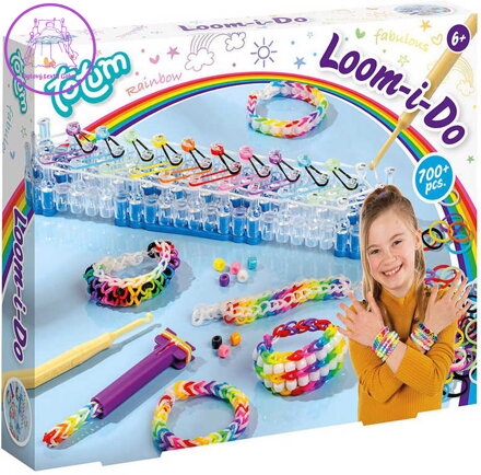 UDĚLEJ SI NÁRAMEK Gumičky LOOM BANDS 700ks + tkalcovský stav s korálky