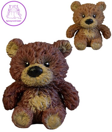 Zvířátko soft medvěd 8cm strečový natahovací gumový 2 barvy