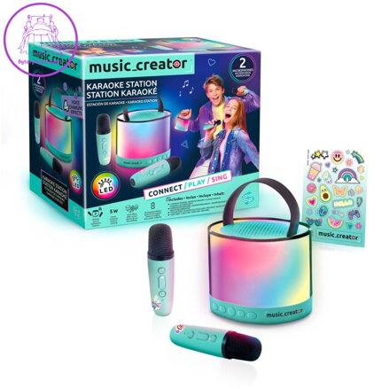 CREATOR Mini Karaoke set s bezdrátovými mikrofony a reproduktorem