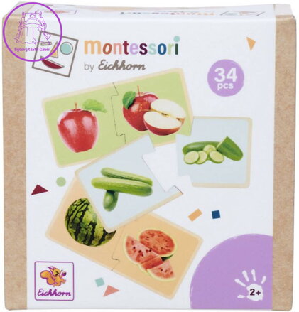 EICHHORN DŘEVO Montessori puzzle baby ovoce a zelenina dvojice