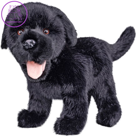 PLYŠ Pes labrador 23cm černý stojící *PLYŠOVÉ HRAČKY*