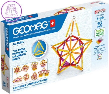 GEOMAG Classic oranžová 93 dílků Eko magnetická STAVEBNICE