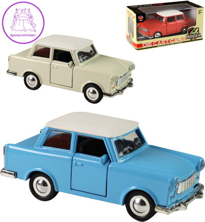 Auto retro kovové Trabant na setrvačník 3 barvy Auto retro kovové Trabant na setrvačník 3 barvy