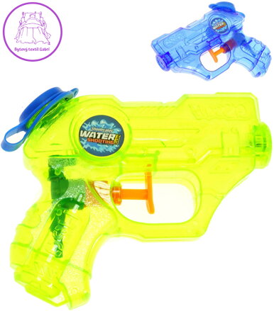 Pistolka dětská barevná vodní stříkací průhledná na vodu 2 barvy