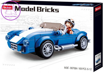 SLUBAN Model Bricks Auto sportovní kabriolet 169 dílků + 1 figurka STAVEBNICE