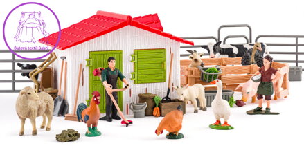 FAUNICA Herní set FARMA 96039 FARMA SE ZVÍŘÁTKY