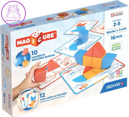 GEOMAG Stavebnice magnetická Magicube Blocks&Cards 16 dílků