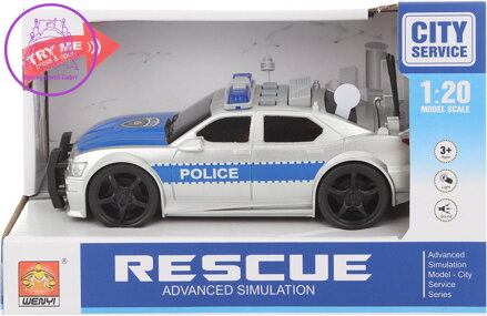 Auto sportovní policie 1:20 na baterie Světlo Zvuk plast