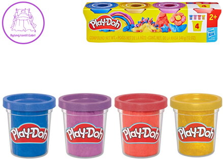 HASBRO PLAY-DOH Modelína kreativní sada 4 kelímky metalické barvy 340g
