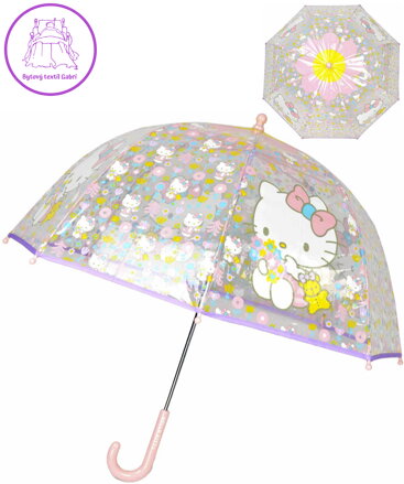 Deštník dětský Hello Kitty průhledný 67x71cm manuální otevírání
