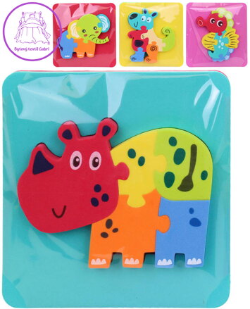 Zvířátka baby puzzle pěnové na podložce do vany do vody 4 druhy