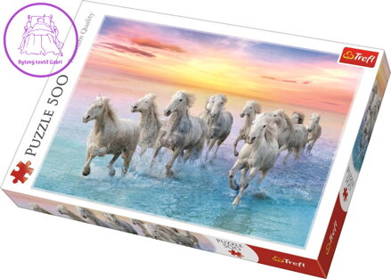 TREFL PUZZLE Stádo běžících běloušů 48x34cm skládačka 500 dílků