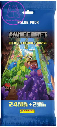 PANINI MINECRAFT 3 Fat Pack sběratelské karty set 26ks booster v sáčku