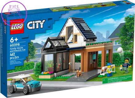 LEGO CITY Rodinný dům a elektromobil 60398 STAVEBNICE