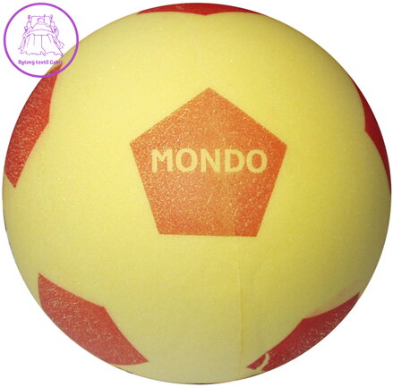MONDO Soft míč žlutý kopací molitanový 20cm potisk na kopanou