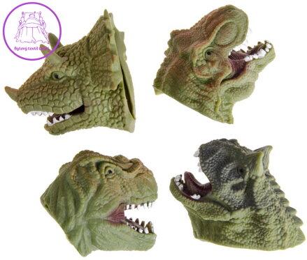 Loutka prstová zvířátko dinosaurus hlava na ruku 4 druhy