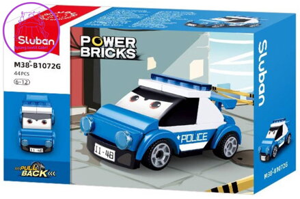 SLUBAN Power Bricks Auto policie s očima zpětný chod 44 dílků STAVEBNICE