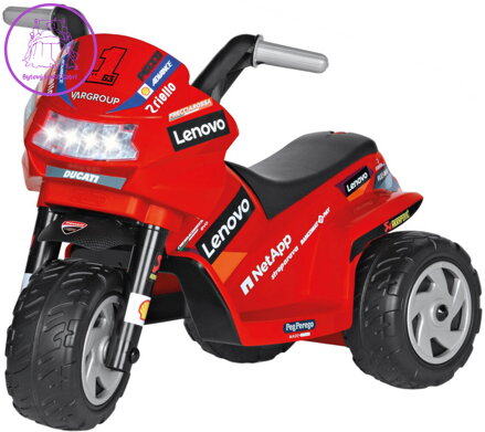 PEG PÉREGO Ducati Mini Evo 25W 6V Tříkolka ELEKTRICKÉ VOZÍTKO