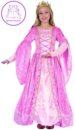 KARNEVAL Šaty růžová princezna vel.L (130-140cm) 9-12 let *KOSTÝM*