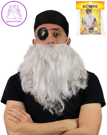 KARNEVAL Pirát set vousy šátek klapka na oko *KARNEVALOVÝ DOPLNĚK*