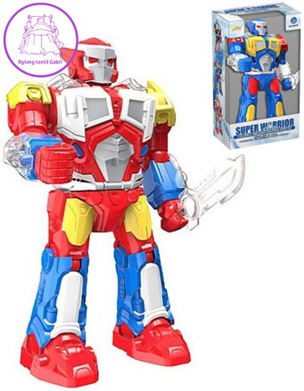 Robot bojový se zbraní 30cm na baterie Světlo Zvuk 2 barvy