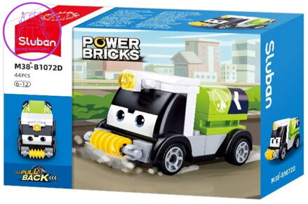SLUBAN Power Bricks Cisterna zelená zpětný chod 44 dílků STAVEBNICE