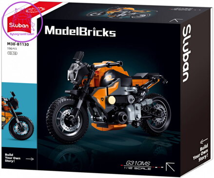 SLUBAN Model Bricks Motorka G310 196 dílků STAVEBNICE