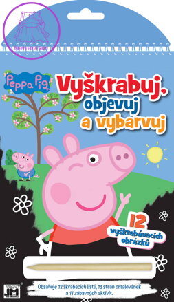 JIRI MODELS Vyškrabuj, objevuj, vybarvuj prasátko Peppa Pig kreativní sešit