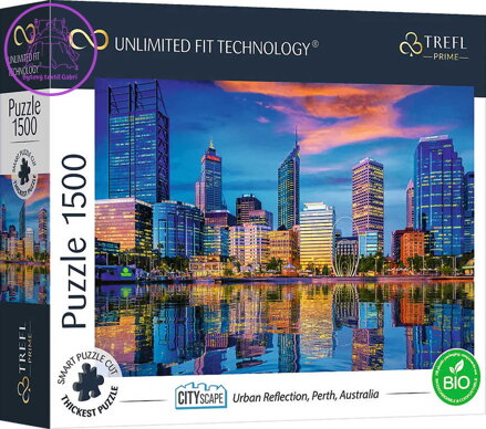 TREFL PUZZLE UFT Prémiové Odraz města Perth 85x85cm 1500 dílků skládačka