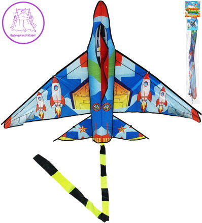 Drak létající letadlo 140cm raketa v sáčku plast nylonový