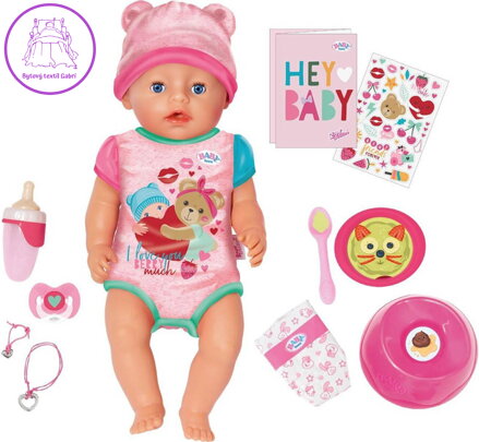 ZAPF BABY BORN Panenka miminko Emma 43cm pije čůrá set s doplňky