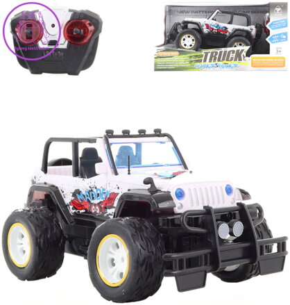 RC Auto terénní bílé off-road na vysílačku 1:16 na baterie Světlo