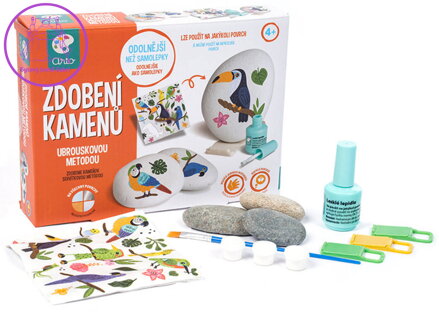 MAC TOYS Arto Zdobení kamenů ubrouskovou metodou kreativní set zvířátka