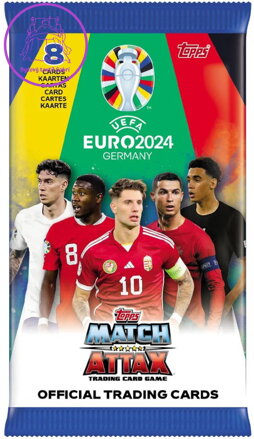 TOPPS EURO 2024 GERMANY Match Attax sběratelské fotbalové karty set 8ks booster
