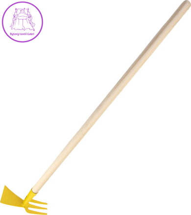 DŘEVO Dětské nářadí pracovní 80cm kovová zahradní motyka žlutá
