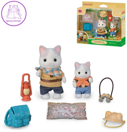 Sylvanian Families Průzkumný set 2 figurky Latte kočky bratr a miminko s doplňky